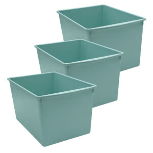 Plastic Multi-Purpose Bin, Calming Blue, Pack of 3