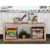 Reclaimed Wood Design Book Bin, Pack of 3