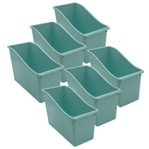 Plastic Book Bin, Calming Blue, Pack of 6