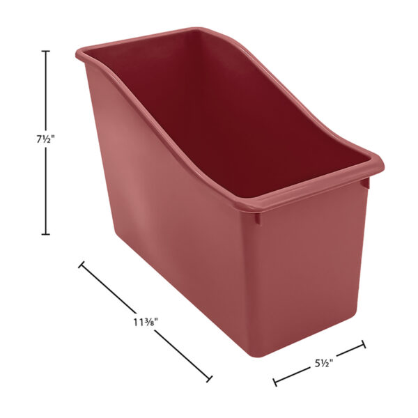 Plastic Book Bin, Deep Rose, Pack of 6