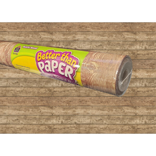 Better Than Paper Bulletin Board Roll, 4' x 12', Rustic Wood Design, 4 Rolls