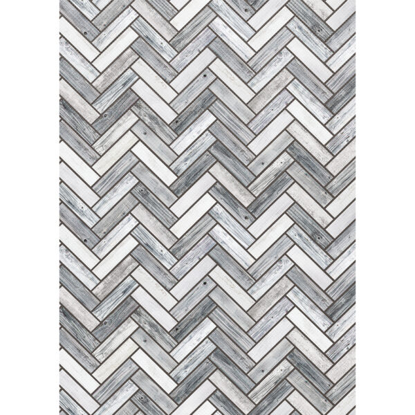 Better Than Paper Bulletin Board Roll, 4' x 12', Herringbone White Wood Design, Pack of 4