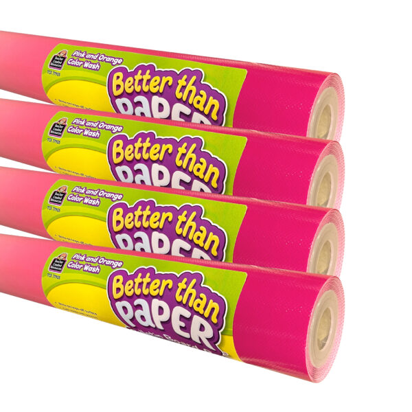 Pink and Orange Color Wash Better Than Paper Bulletin Board Roll 4-Pack