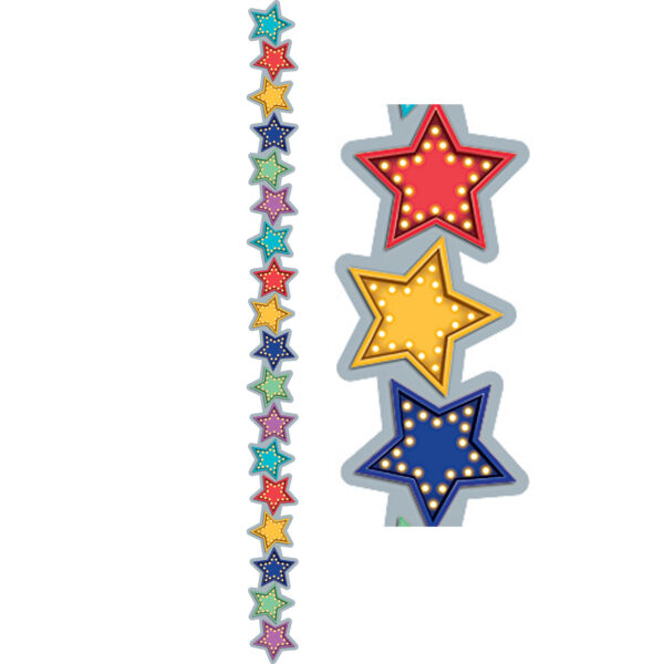 Marquee Stars Die-Cut Border Trim, 35 Feet Per Pack, 6 Packs