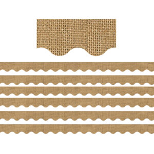 Burlap Design Scalloped Border Trim, 35 Feet Per Pack, 6 Packs