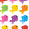 Colorful Fish Stickers, 120 Per Pack, 12 Packs