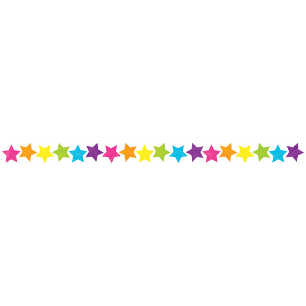 Brights 4Ever Stars Die-Cut Border Trim, 35 Feet Per Pack, 6 Packs