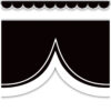 Black with White Scalloped Die-Cut Border Trim, 35 Feet Per Pack, 6 Packs