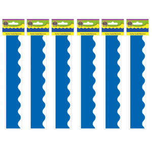 Blue Scalloped Border Trim, 35 Feet Per Pack, 6 Packs