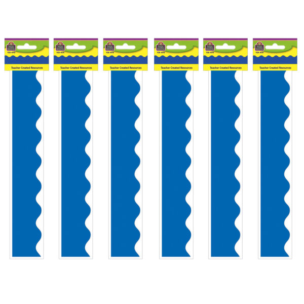 Blue Scalloped Border Trim, 35 Feet Per Pack, 6 Packs