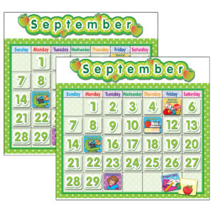 Polka Dot School Calendar Bulletin Board Set, 2 Sets