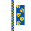 Blue with Gold Paw Prints Border Trim, 35 Feet Per Pack, 6 Packs