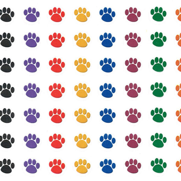 Colorful Paw Prints Mini Stickers Valu-Pak, 1144 Per Pack, 6 Packs