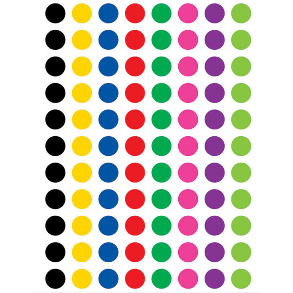 Mini Colorful Circles Valu-Pak Stickers, 1144 Per Pack, 6 Packs