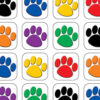 Colorful Paw Print Stickers Valu-Pak, 260 Pieces Per Pack, 6 Packs