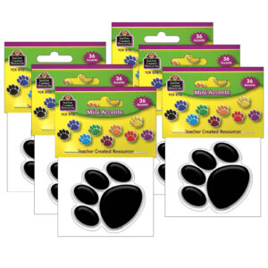 Colorful Paw Prints Mini Accents, 36 Per Pack, 6 Packs