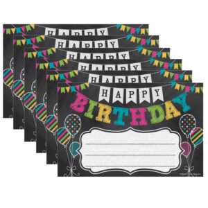 Chalkboard Brights Happy Birthday Awards, 25 Per Pack, 6 Packs