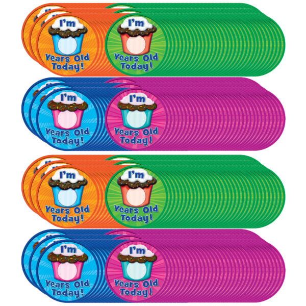 I Am __ Years Old Today WearEm Badges, 32 Per Pack, 6 Packs