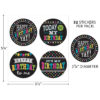 Chalkboard Brights Happy Birthday Wear 'Em Badges, 32 Per Pack, 6 Packs