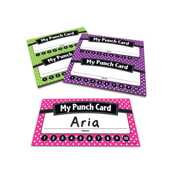 Polka Dots Punch Cards, 60 Per Pack, 6 Packs