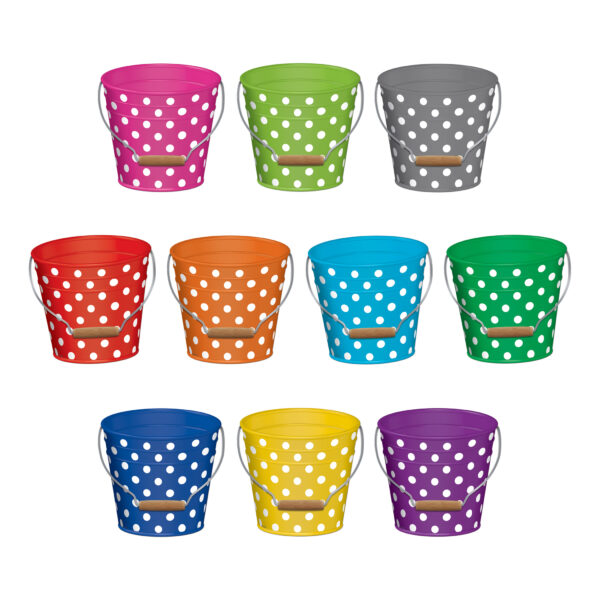 Polka Dots Buckets Accents, 30 Per Pack, 3 Packs