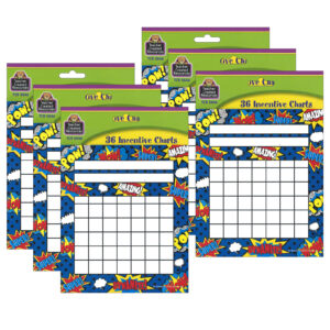 Superhero Incentive Chart, 36 Per Pack, 6 Packs