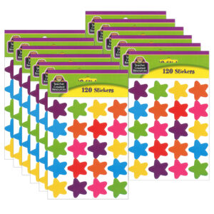 Bright Stars Stickers (die cut star shape), 120 Per Pack, 12 Packs