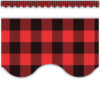 Red and Black Gingham Scalloped Border Trim, 35 Feet Per Pack, 6 Packs