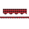 Red and Black Gingham Scalloped Border Trim, 35 Feet Per Pack, 6 Packs