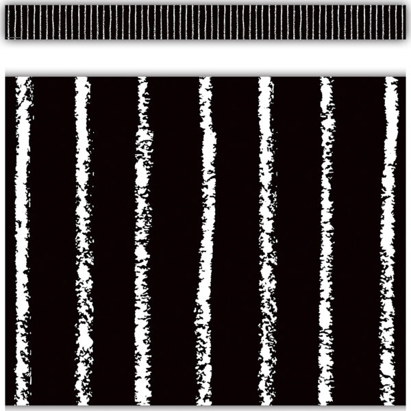 Black With White Pinstripes Straight Border Trim, 35 Feet Per Pack, 6 Packs