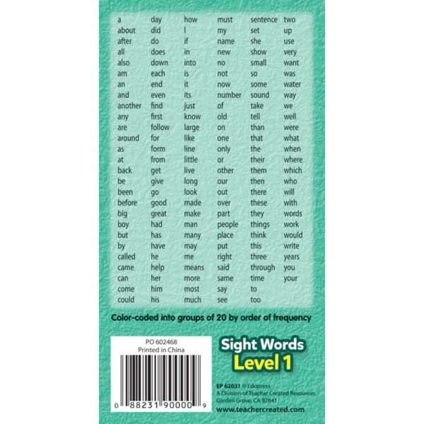 Sight Words Flash Cards - Level 1