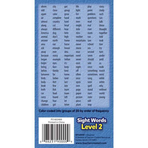 Sight Words Flash Cards - Level 2