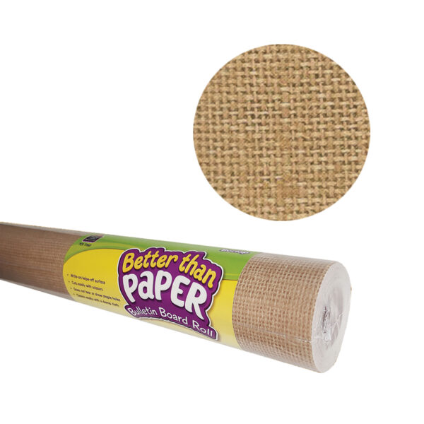 Better Than Paper Bulletin Board Roll, 4' x 12', Burlap Design, 4 Rolls