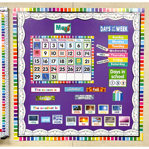 Colorful Calendar Bulletin Board Set