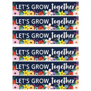 Wildflowers Let's Grow Together Banner, 8" x 39", Pack of 6