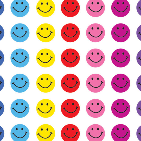 Mini Happy Face Stickers Valu-Pak, Multi Color, 1,144 Per Pack, 6 Packs