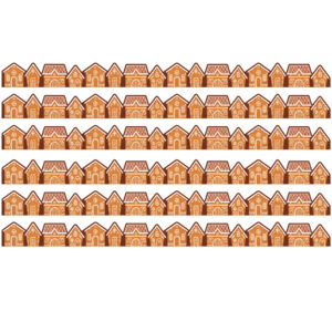 Gingerbread Houses Die-Cut Border Trim, 35 Feet Per Pack, 6 Packs