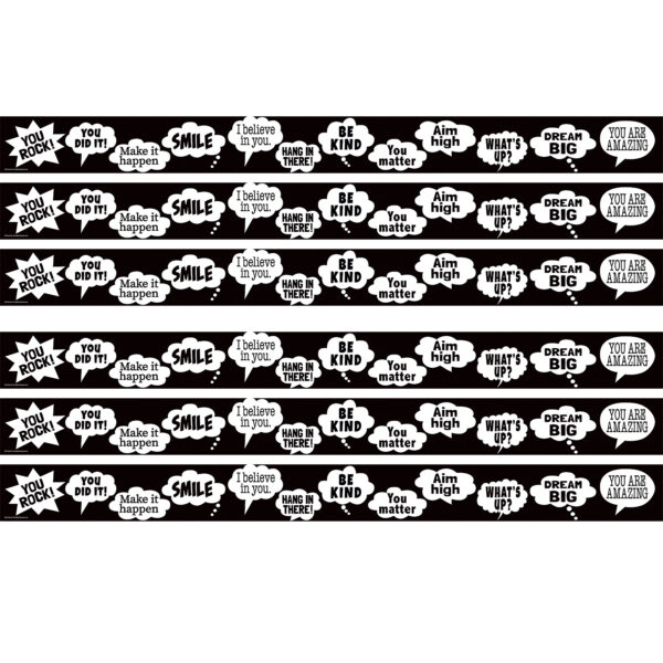 Speech Bubbles Straight Border Trim, 35 Feet Per Pack, 6 Packs