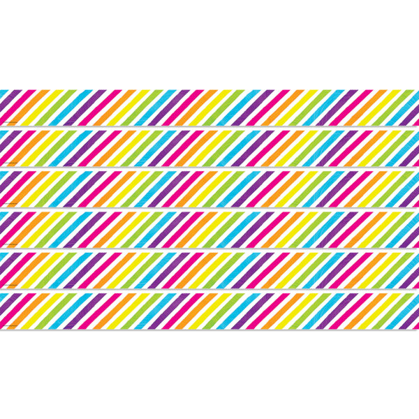 Brights 4Ever Stripes Straight Border Trim, 35 Feet Per Pack, 6 Packs