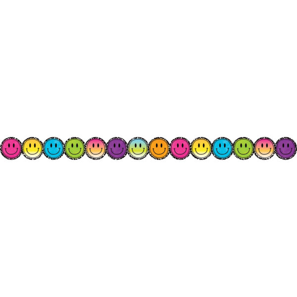 Brights 4Ever Smiley Faces Die-Cut Border Trim, 35 Feet Per Pack, 6 Packs