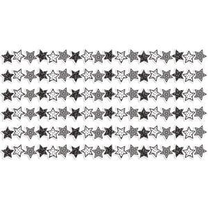 Black and White Stars Die-Cut Border Trim, 35 Feet Per Pack, 6 Packs