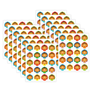 Turkeys Stickers, 72 Per Pack, 12 Packs