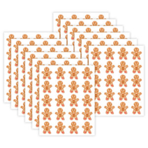 Gingerbread Cookies Stickers, 72 Per Pack, 12 Packs