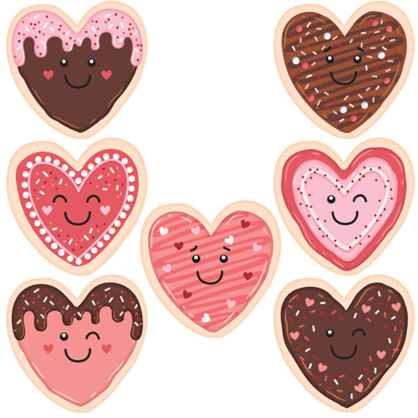 Frosted Heart Cookies Accents, 30 Per Pack, 3 Packs