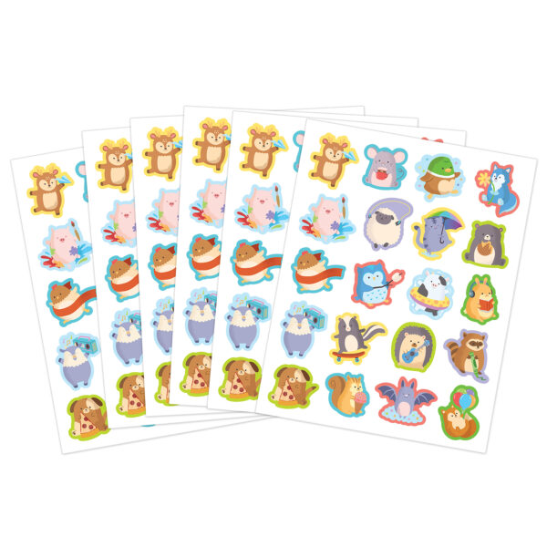 Cute Critters Stickers, 120 Per Pack, 12 Packs