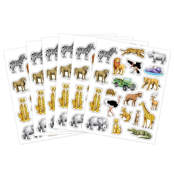 Safari Stickers, 120 Per Pack, 12 Packs