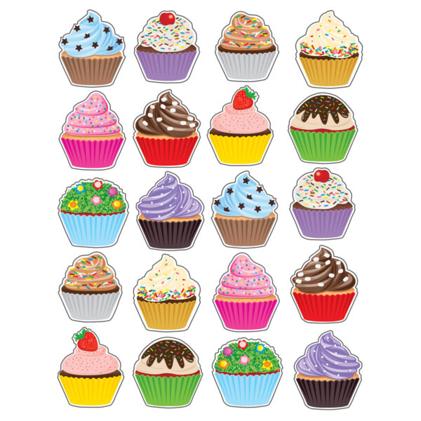 Cupcakes Stickers, 120 Per Pack, 12 Packs