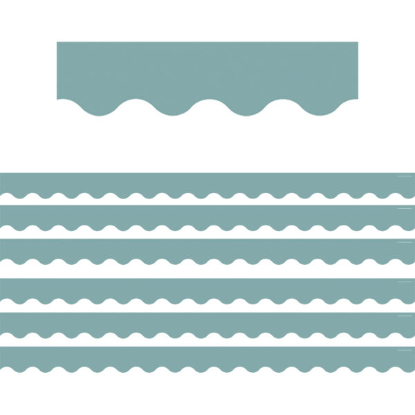 Calming Blue Scalloped Border Trim, 35 Feet Per Pack, 6 Packs