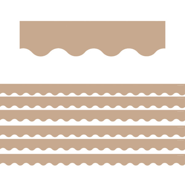 Light Brown Scalloped Border Trim, 35 Feet Per Pack, 6 Packs