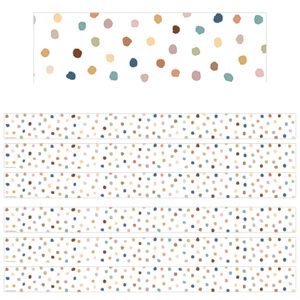 Everyone is Welcome Painted Dots Straight Border Trim, 35 Feet Per Pack, 6 Packs